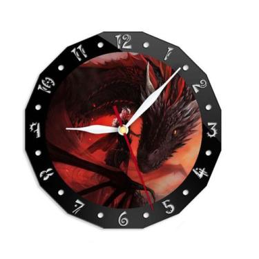 Imagem de Relógio de parede Games of Thrones Dragon Dnerys Targaryen 15cm - yiwe