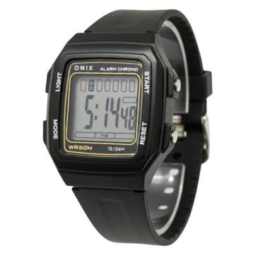 Imagem de Relógio Masculino Menino Onix IT7300101 Preto Digital Resistente à Águ