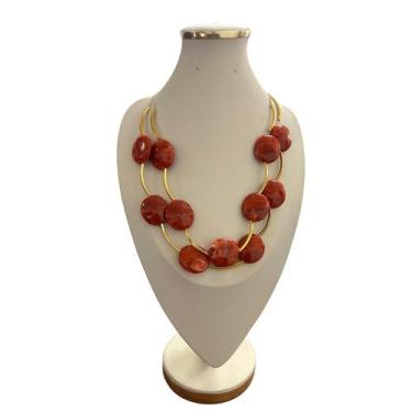 Imagem de Colar feminino resina pedras tendencia maxi luxo atemporal - MLBpel, M