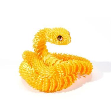 Imagem de Brinquedo Articulado Cobra 3D Realista  Flexível para Presente e Decor