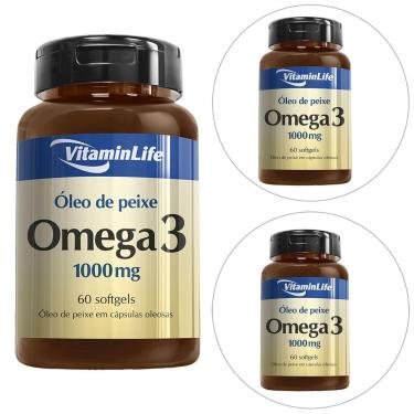 Imagem de Kit 3 Ômega 3 1000 mg 60 Cáps - Vitaminlife-Unissex