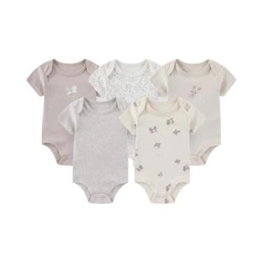Imagem de Bodies Unissex Para Bebês Meninos E Meninas Com Manga Curta, Pacote Co