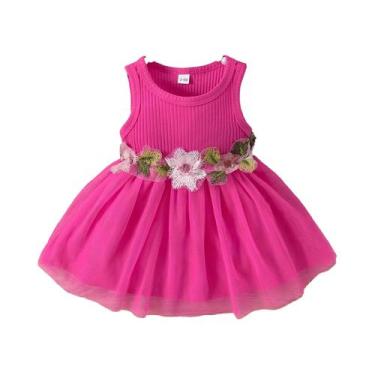 Imagem de Vestido Infantil Sem Mangas com Patchwork Floral - Estilo Delicado par