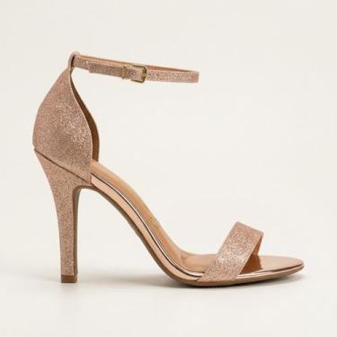 Imagem de Sandália Vizzano Salto Alto Glitter Ouro Rosado, OURO ROSADO, 36