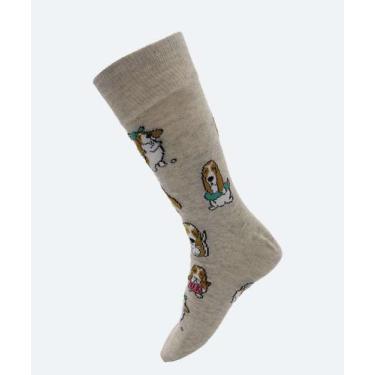 Imagem de Meia Masculina Cano Longo Cachorros Marisa Cinza-47103, Cinza, 39/43