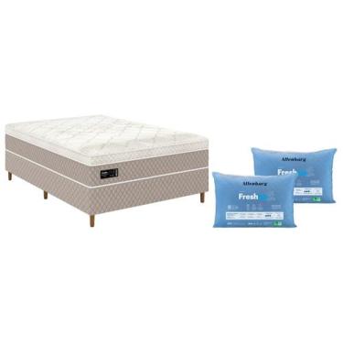 Imagem de Cama Box (Box + Colchão) Casal Umaflex Verona - Molas 56cm Altura + 2 