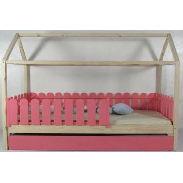 Imagem de Bicama Montessoriana Solteirão Casinha Colorida Madeira Maciça Pinus -