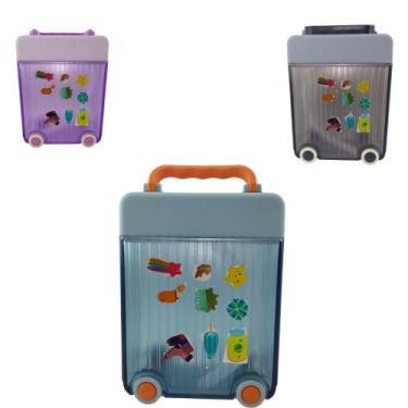 Imagem de Garrafa Água Squeeze Infantil Mala De Viagem Adesivos 450ml - WEZEE, A