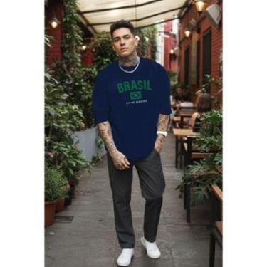 Imagem de Camiseta Masculina Brasil Rio de Janeiro Copa 2026 Malha Algodão Básica Estilosa do P ao G1-Masculino