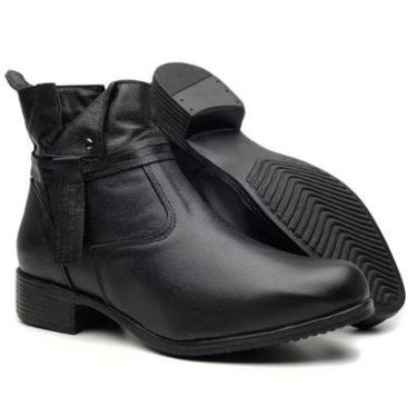 Imagem de Bota Feminina Cano Curto em Couro Legítimo Coturno com Ziper-Feminino