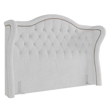 Imagem de Cabeceira Cama Box Casal 140cm Antibes P02 Boucle Branco - Mpozenato