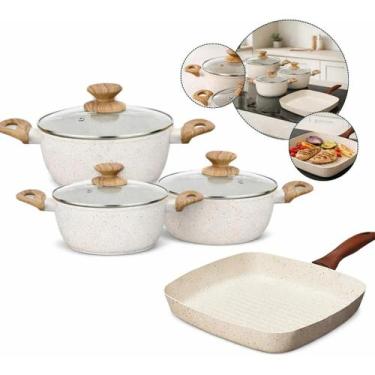 Imagem de Conjunto de Panelas 4 Peças Antiaderente para Fogão de Indução com Tam