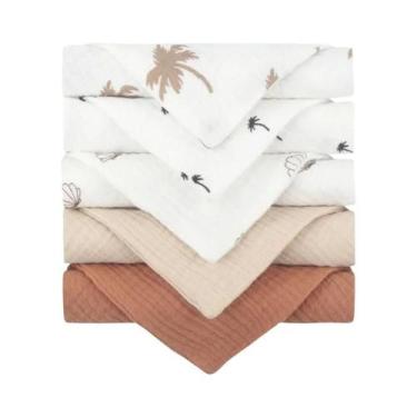 Imagem de Toalhas De Bebê Macias E Absorventes 5 Peças De Algodão Gaze Para Rost