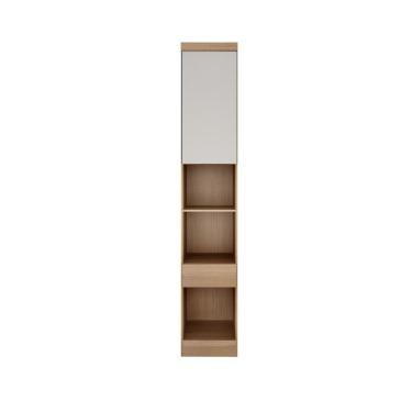 Imagem de Guarda Roupa Casal Safira 1 Porta de Bater 1 Gaveta MDF Cumaru-Fendi Clic Móveis