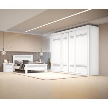 Imagem de Guarda Roupa Casal Petrarca Com Espelho Interno 4 Pts Branco - Bettio