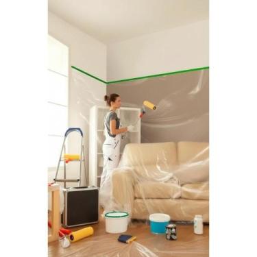 Imagem de Lona Proteção Pintura Reforma Fita Adesiva 2,40m x 11m - Congratulatio