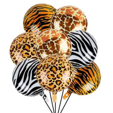 Imagem de Balões BELMAKS Estampa de Animais Safari 46cm Folha 8 Unidades