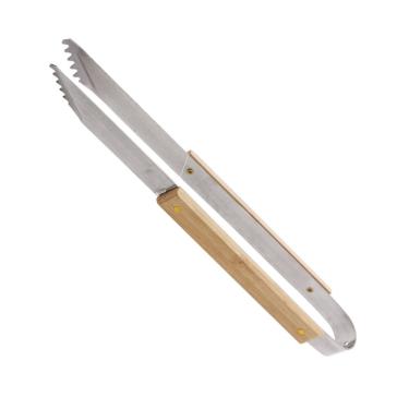 Imagem de Pinça para Churrasco Aço Inox C/Cabo de Bambu 38cm Lyor