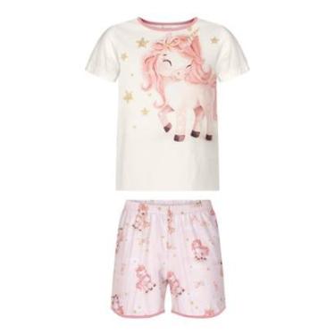 Imagem de Pijama Infantil Menina Camiseta/Short Unicórnio Alakazoo-Feminino