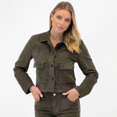 Imagem de Jaqueta Young Style Cropped em Veludo Cotelê Feminina-Feminino