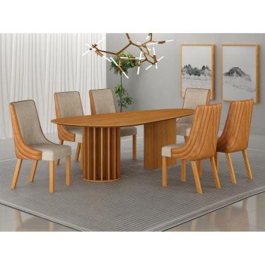 Imagem de Conjunto jantar 6 cadeiras maciça 180x90 Pilar M Arbo Design