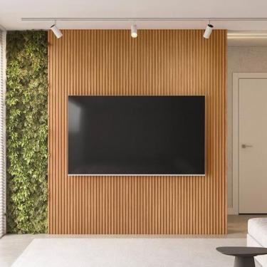 Imagem de Painel Ripado para TV até 84 Polegadas 100% MDF 219cmx250cm Modular 2.