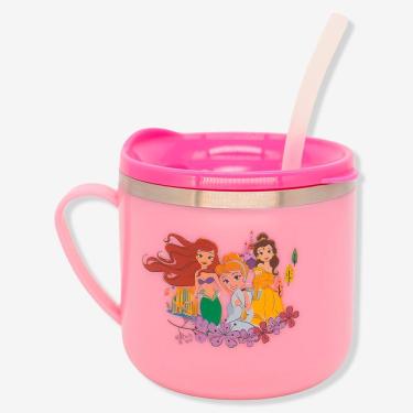 Imagem de Caneca Flip Infantil Princesas - Disney com Capacidade de 250ML, Tampa com Vedação em S...