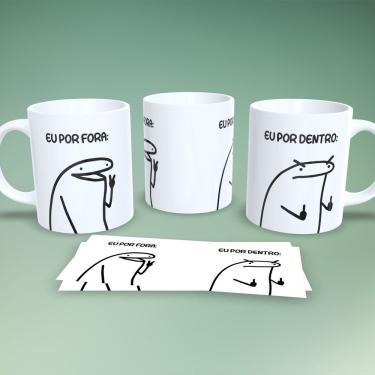 Imagem de Caneca de Porcelana Flork Frases Estampa 9 para Café e Chá 325ML com Estampa Durável Co...