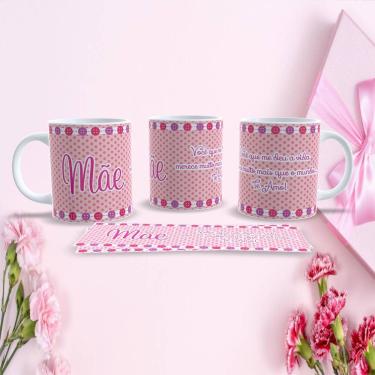 Imagem de Caneca de Porcelana Mães Estampa 29 Temática Dia das Mães 325ML Apta micro-ondas lava-l...