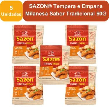 Imagem de Kit 5 Unidades SAZÓN Tempera e Empana Milanesa Sabor Tradicional 60G