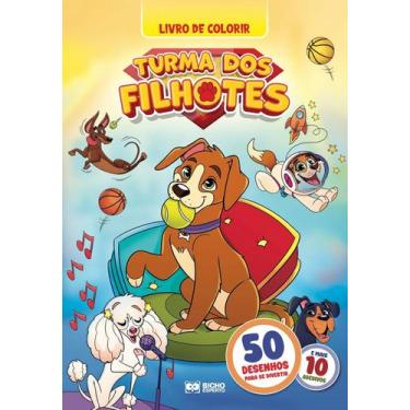 Imagem de 50 PAGINAS PARA COLORIR - TURMA DOS FILHOTES Espiral - C/ 10 adesivos 