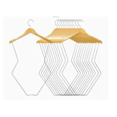 Imagem de Cabide Metal Colant Com Madeira Cromado Infantil - Central