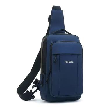 Imagem de Mochila de Peito OEM Masculina à Prova D'água com Trava de Código Usb em PU para Notebo...