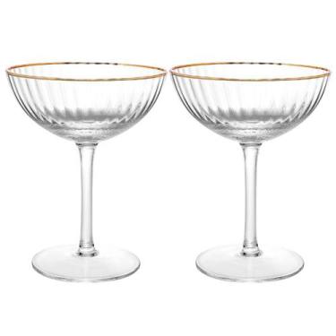 Imagem de Kit Taças Lines (2 Peças - 250 ml) com Fio de Ouro - Wolff, com Fio de