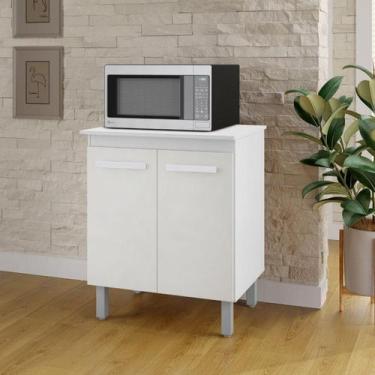 Imagem de Balcão Multiuso Serena 75cm 2 Portas para Cozinha Com Tampo Inteiro - 