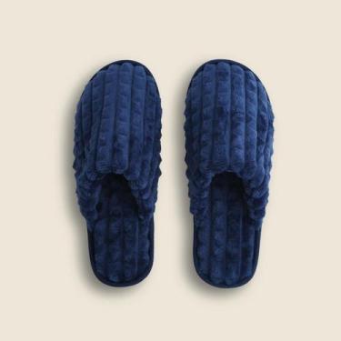 Imagem de Pantufa Premium Navy Microfibra Azul - ACASA, Azul, 39x40