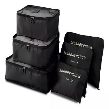 Imagem de Organizador Mala Viagem Kit 6 Peças Necessaire Porta Roupas Sapatos Biquini Acessorios Multiuso Luxo