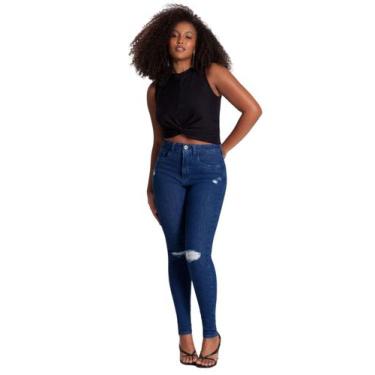 Imagem de Calça jeans skinny destroyed chapa barriga lunender 20621, 44