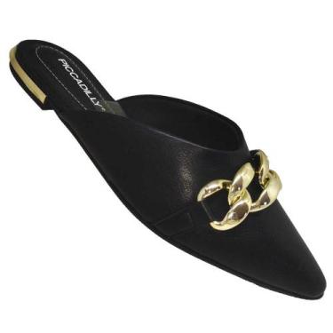 Imagem de Tamanco Mule Feminino Adulto Piccadilly Salto Baixo 274075, Preto, 35