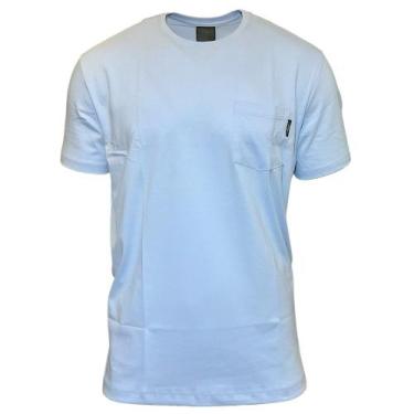 Imagem de Camiseta Masculina Colcci Com Bolso, Azul skey, G