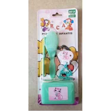 Imagem de Kit Bebê Escova +Pente + Prendedor + Saboneteira - Rca Produtos Infant