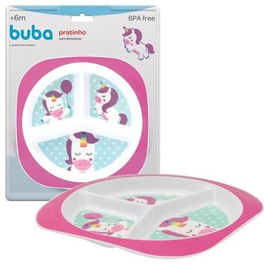 Imagem de Prato Pratinho Com Divisórias Infantil Animal Fun Menino Menina Buba -