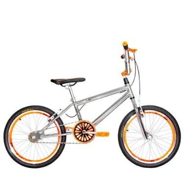 Imagem de Bicicleta Infantil Masculina Aro 20 Cross Cromada + Descanso Lateral -