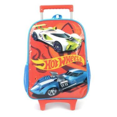 Imagem de Mochila Escolar De Carrinho Infantil Hot Weels Laranja - Luxcel