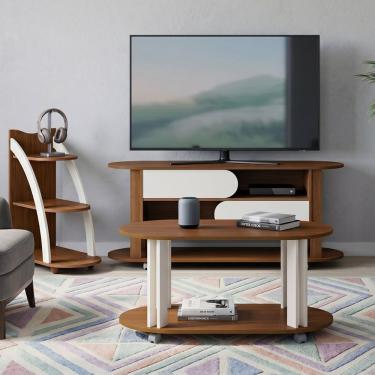 Imagem de Conjunto para Sala de Estar Mundi Rack Tv 65 Polegadas 2 Portas 2 Prateleiras Mdf e Mdp...