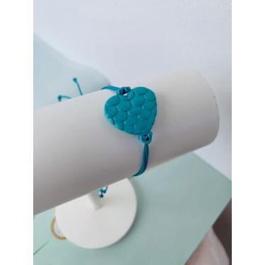 Imagem de Tornozeleiras Pulseiras de macramê colorido com Coração trabalhado - D