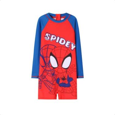Imagem de Macacão Banho Infantil Marvel Proteção UV Menino 1 a 4 anos -, Vermelh