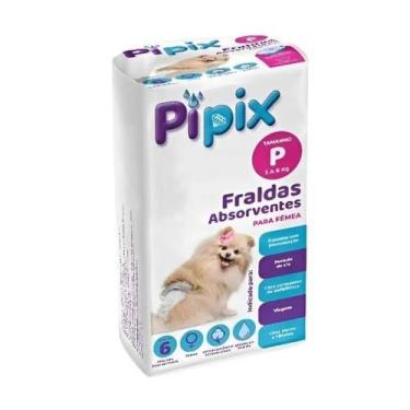 Imagem de Fralda Higiênica Descartável Para Cães P Pipix Femea 6 Unidades