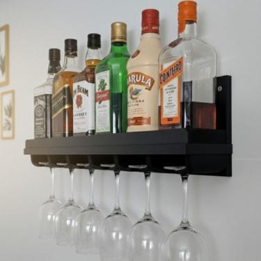 Imagem de Barzinho de Parede Bar Suspenso para Bebidas Decoração Churrasco Área 
