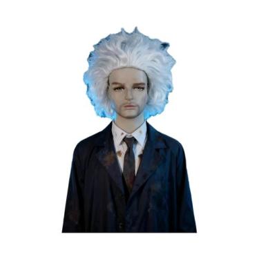 Imagem de Peruca Sintética Branca Cacheada Masculina Para Halloween, Cosplay, Vi